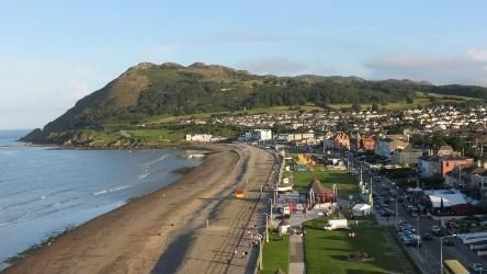 Bray beach and seafront below Bray Head